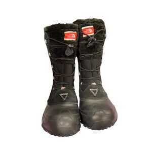 The North Face Youth Snow Boots Waterproof Insulated Black Pink Size 5